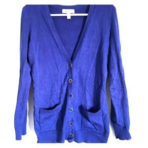 Cobalt blue cardigan sweater